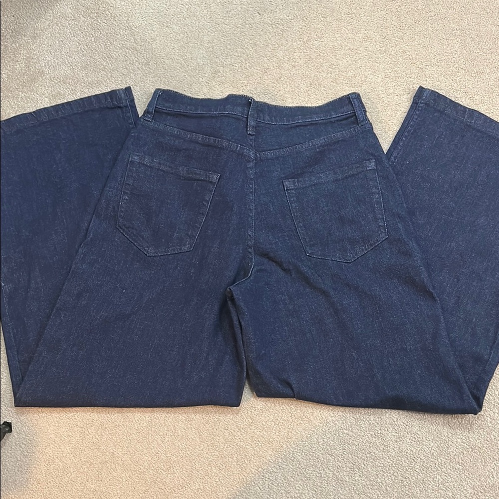 Dark Blue Denim Wide leg Jeans